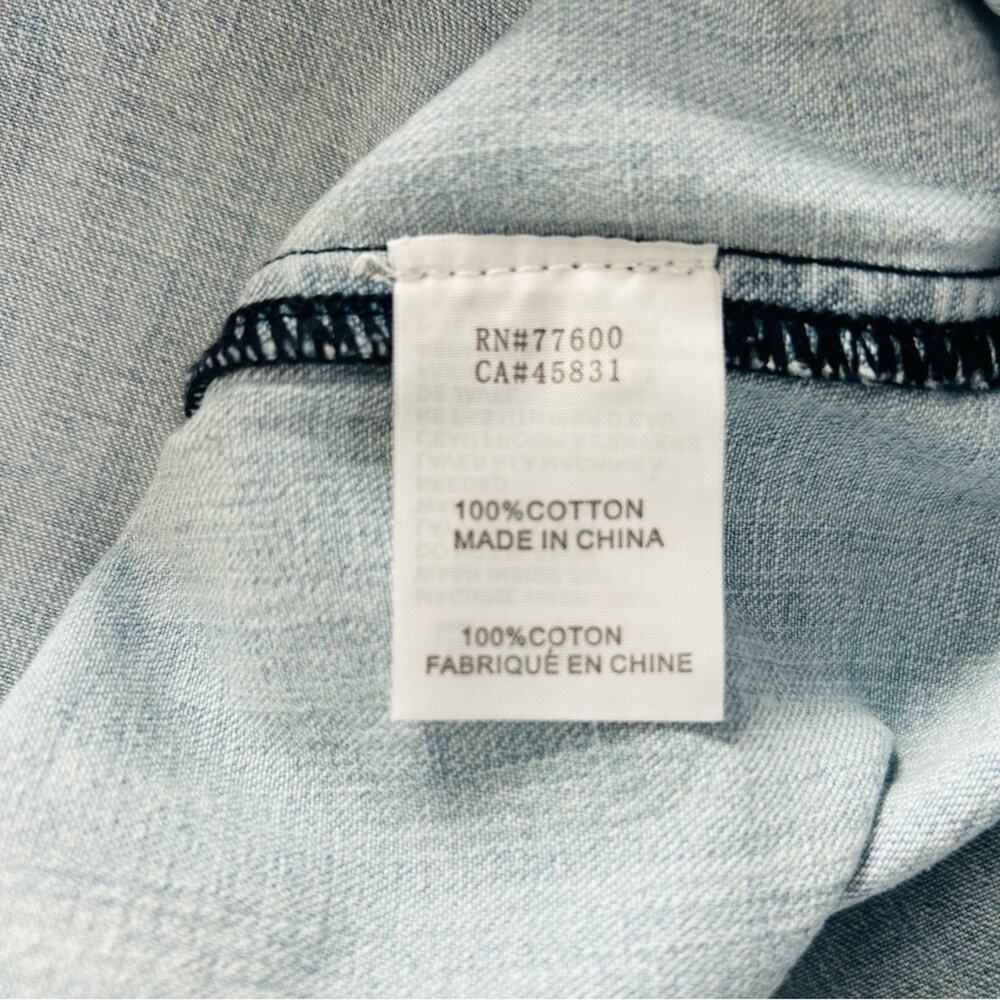 Free People x Sandrine Rose - NWT Western Short Sleeve Denim Shirt - Picture 11 of 12